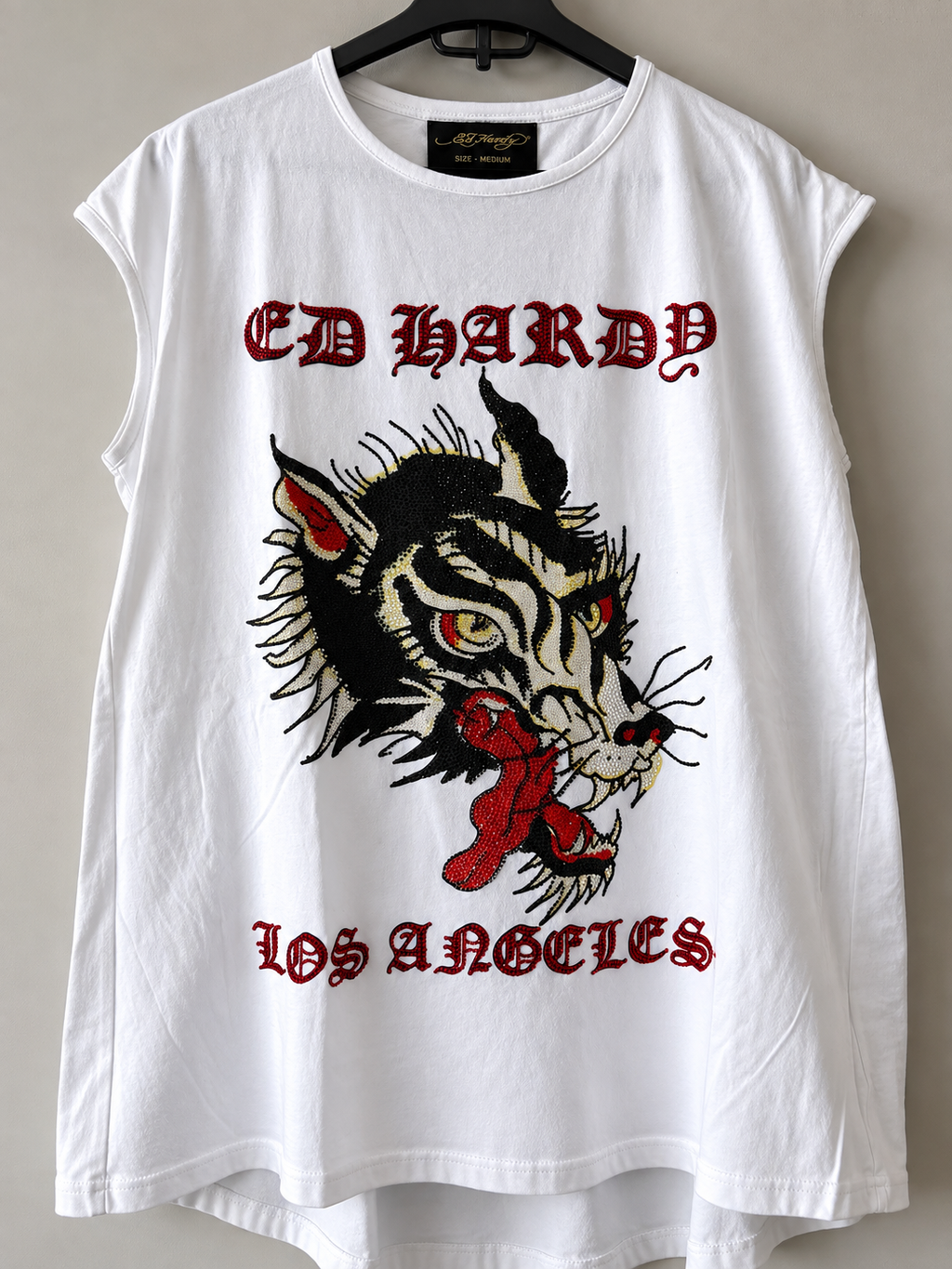 Ed Hardy Vintage · Camiseta Tigre Strass · Talla M