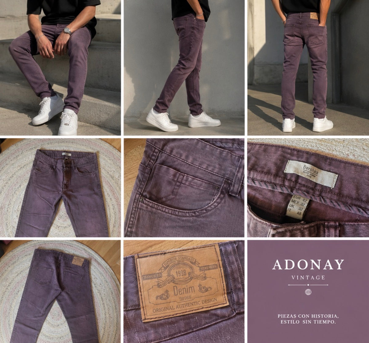 Vaquero vintage Bershka 1998 morado lavado | Talla 42