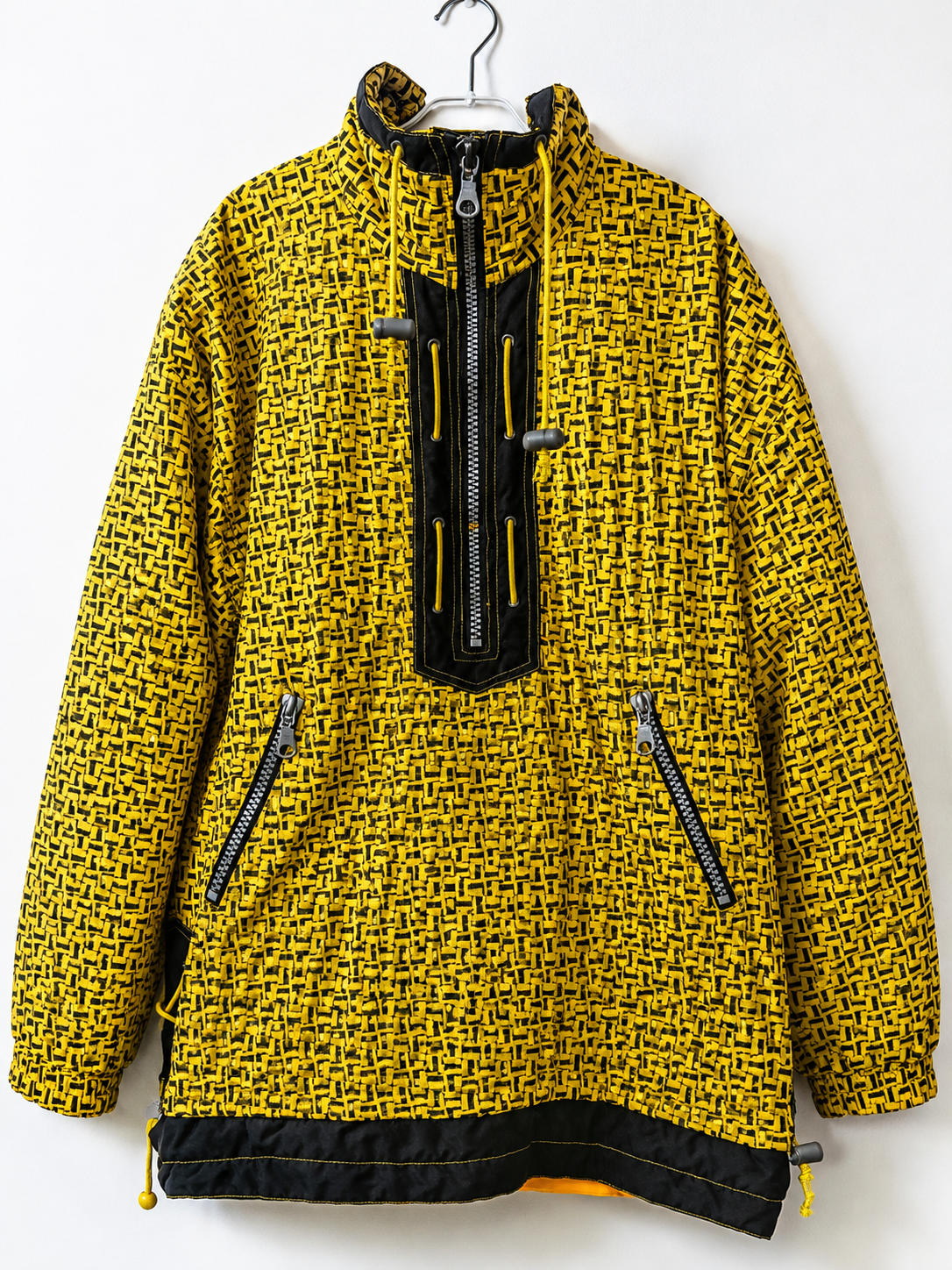 Chaqueta Retro Ski Geométrica Amarillo & Negro · 80s/90s