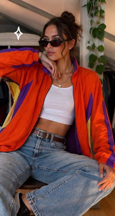 Chaqueta Vintage 90s Winterset Naranja & Morada