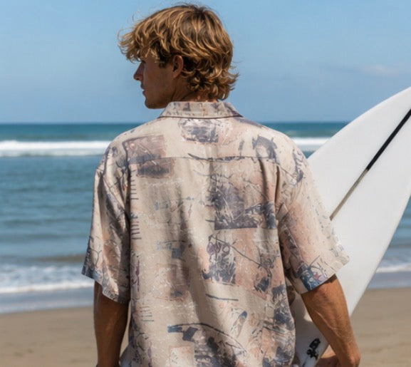 Camisa Vintage 90s Abstract Surfer Oversize