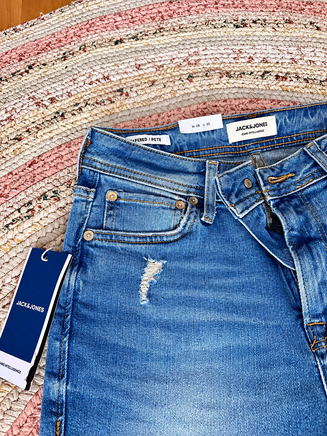 Jeans Vintage Denim Azul Tapered · Talla 28/32