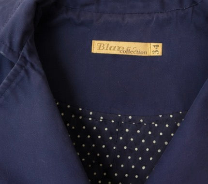 Gabardina Corta Azul Marino Vintage | Doble Botonadura