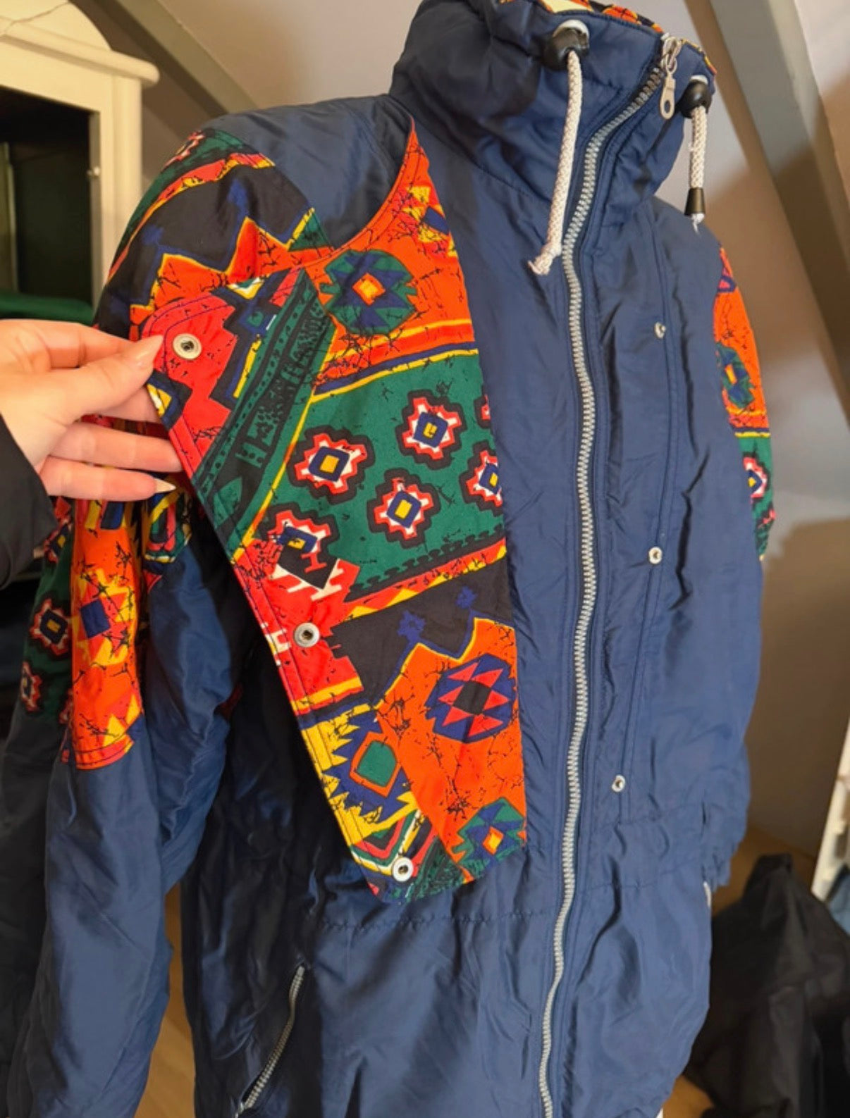 Chaqueta vintage 90s multicolor CAPTCOOK estilo retro oversize