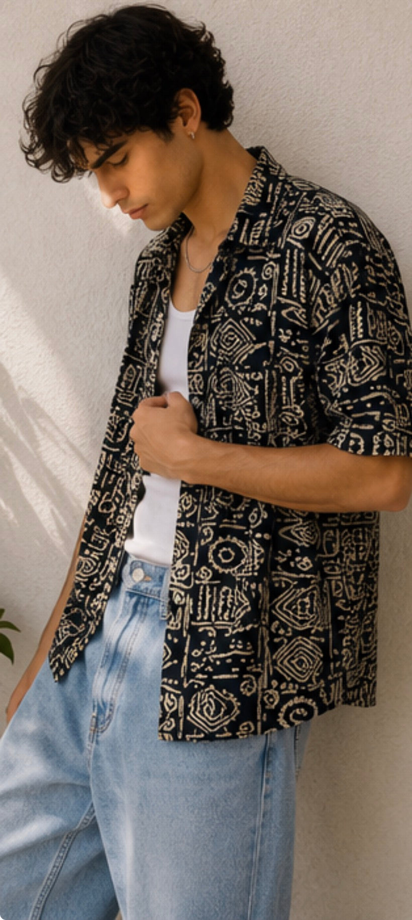 Camisa Vintage Tribal Black & Sand
