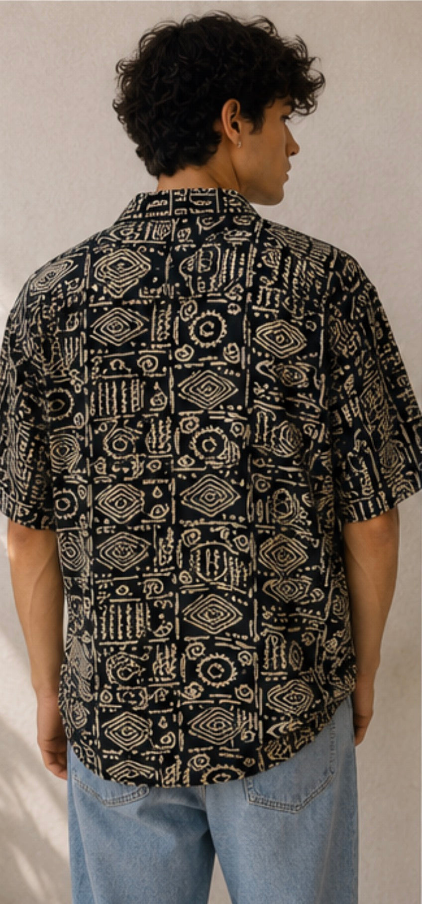 Camisa Vintage Tribal Black & Sand