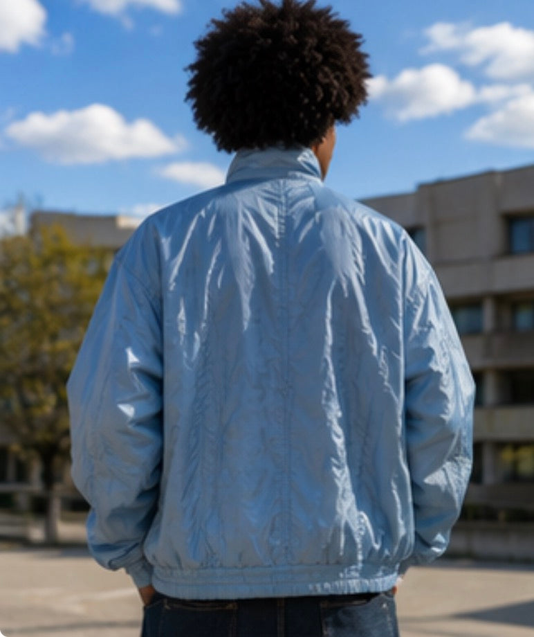 Vintage Ice Blue Nylon Jacket 90s