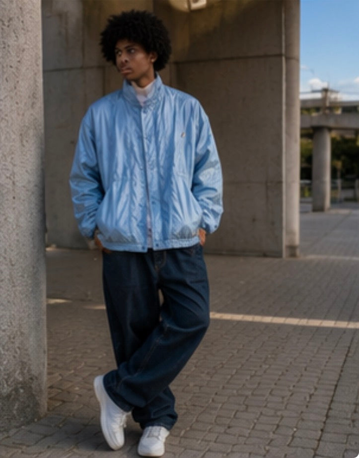Vintage Ice Blue Nylon Jacket 90s