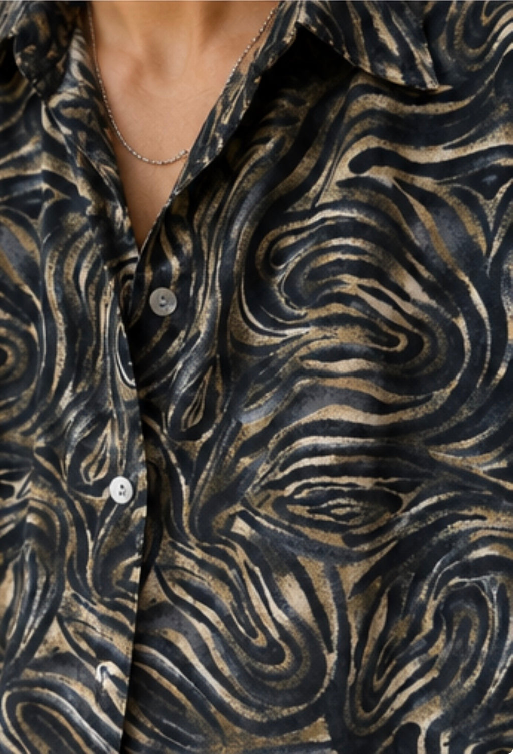 Camisa Vintage Abstract Black Wave