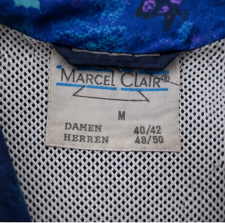 Vintage 90s Windbreaker Marcel Clair Blue Abstract