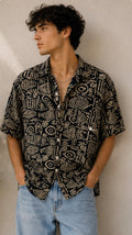 Camisa Vintage Tribal Black & Sand