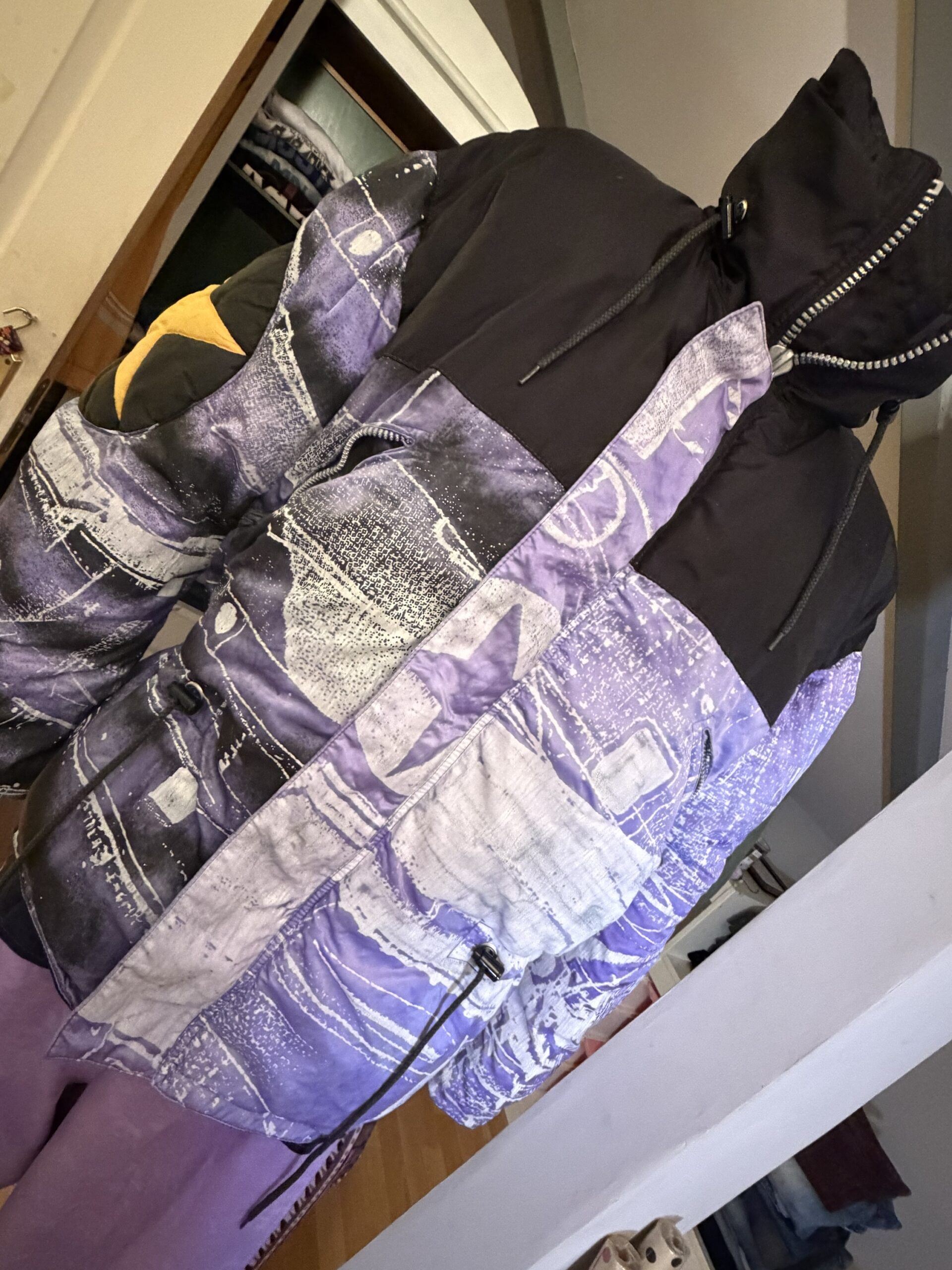 Chaqueta ski vintage JET SET 90s – Print abstracto - Imagen 2