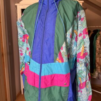 Cortavientos vintage 90s colorblock floral