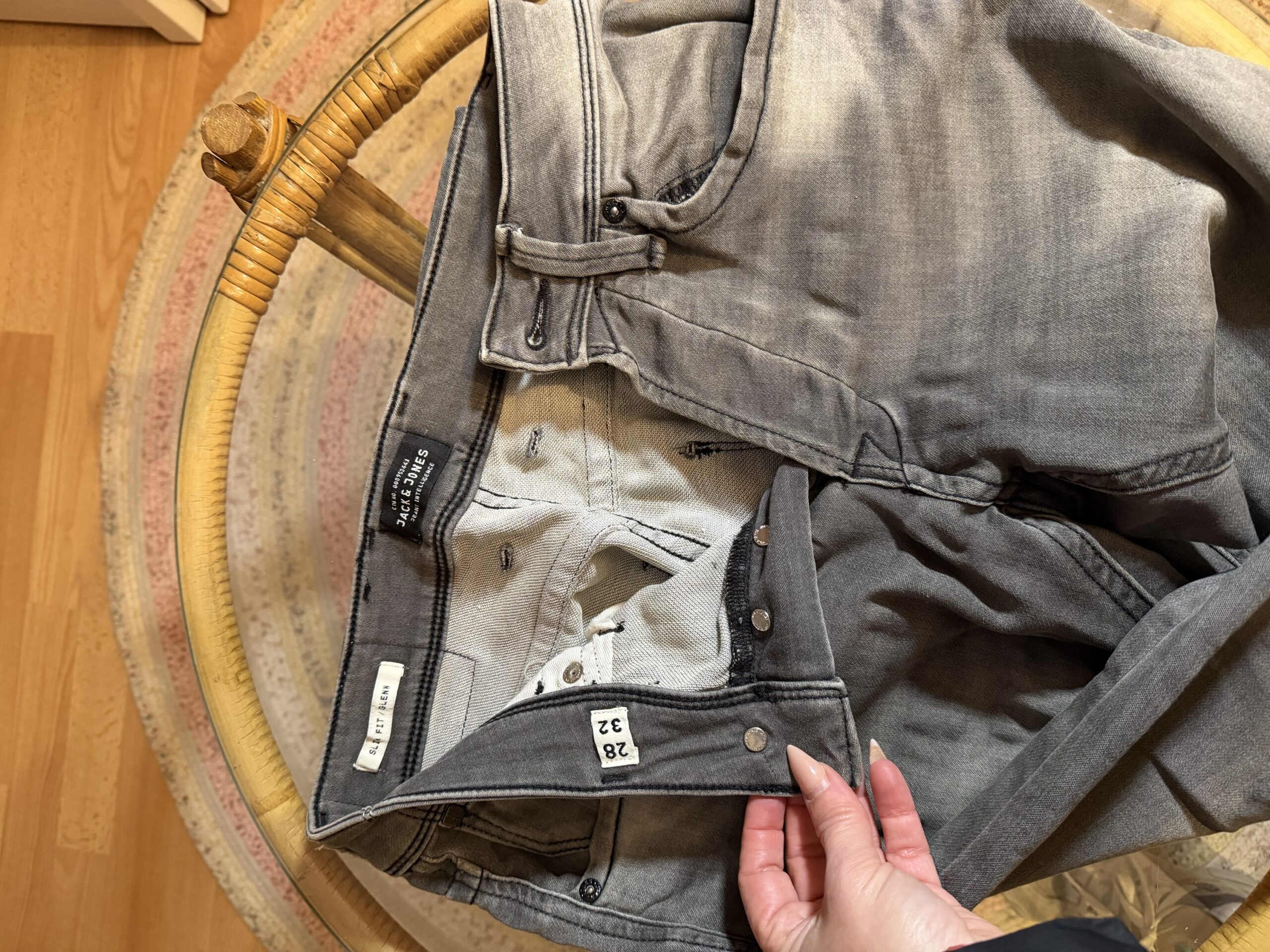 Vaqueros grises vintage Jack & Jones Slim Fit - Imagen 3