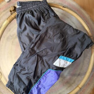 Pantalón chándal vintage 90s color block azul y lila