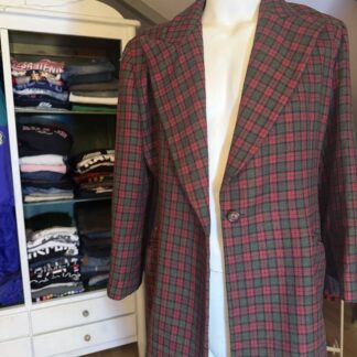 Blazer vintage de cuadros tartán verde y rojo