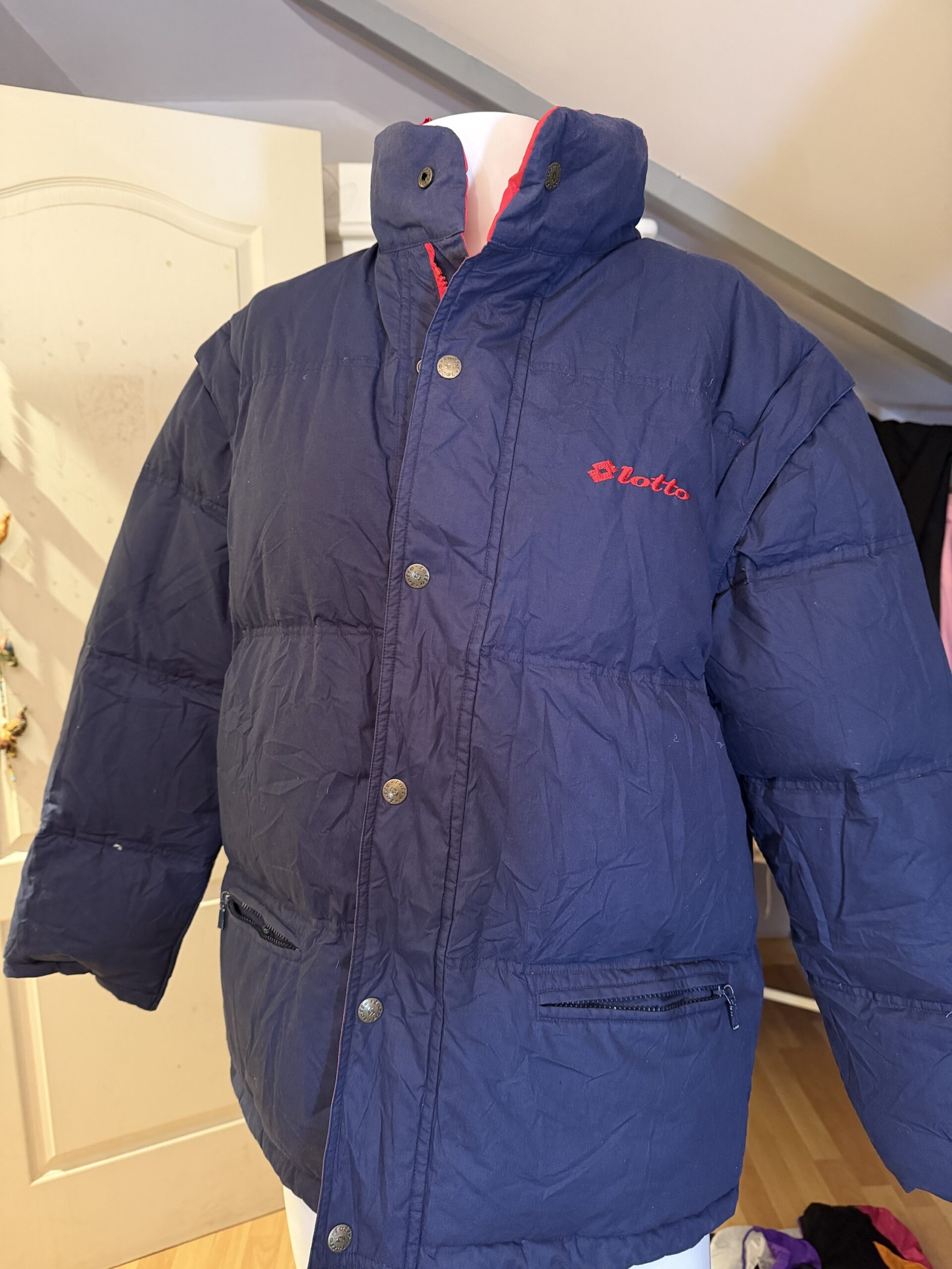 Plumas Lotto reversible 3 en 1 · Abrigo / Chaleco · Vintage - Imagen 3