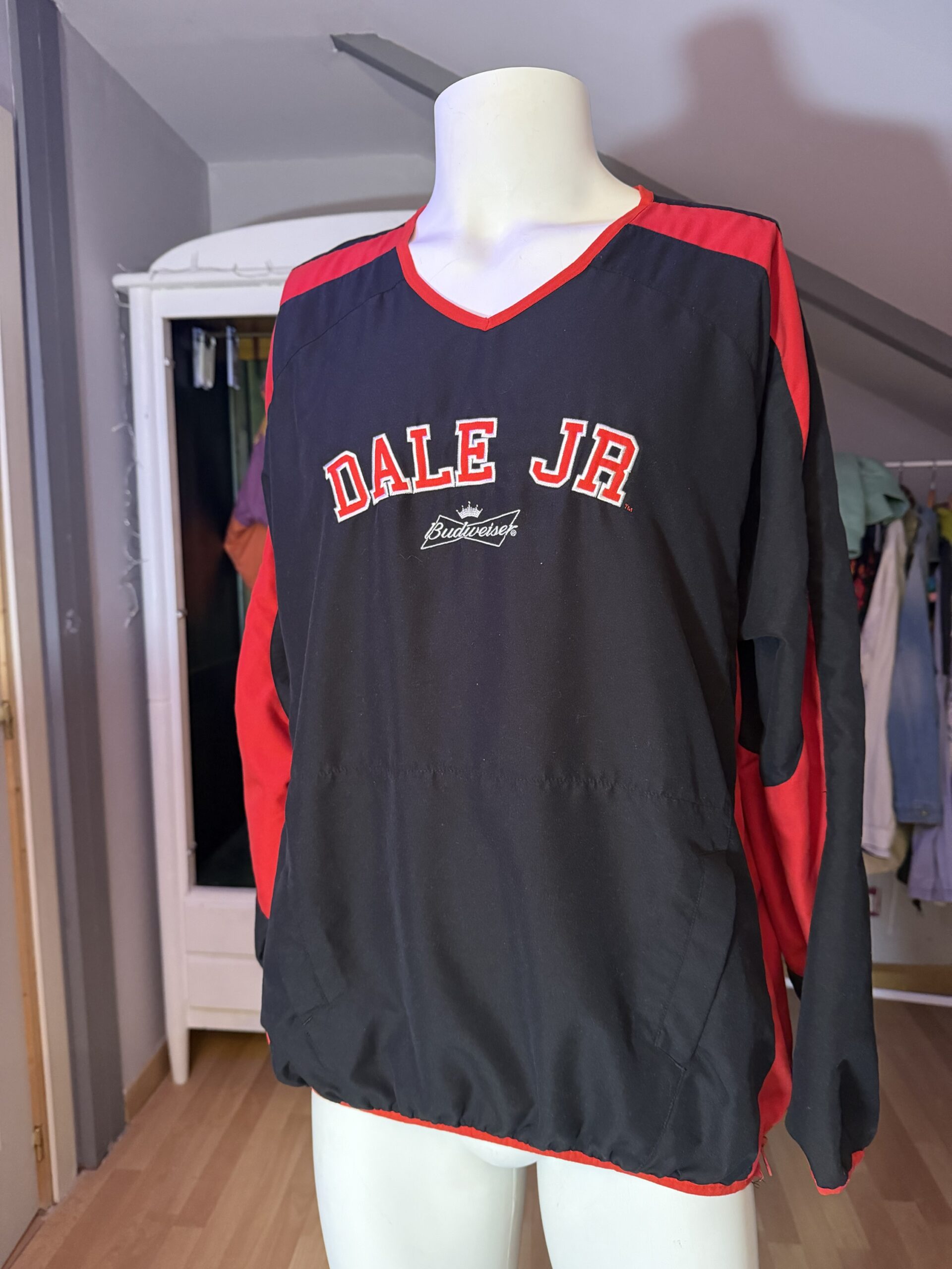 Sudadera Vintage 90s Dale Jr Budweiser Negro/Rojo Oversize