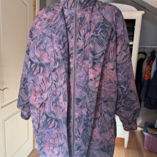 Parka Vintage Estampada Retro 90s Rosa y Morado Talla XL